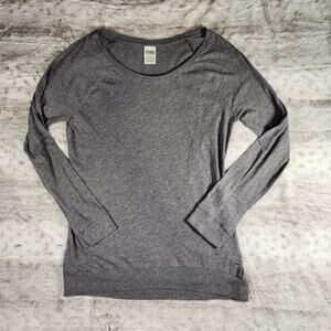 Victoria's Secret PINK Heather Grey Soft and Cozy Long Sleep Tee Size S